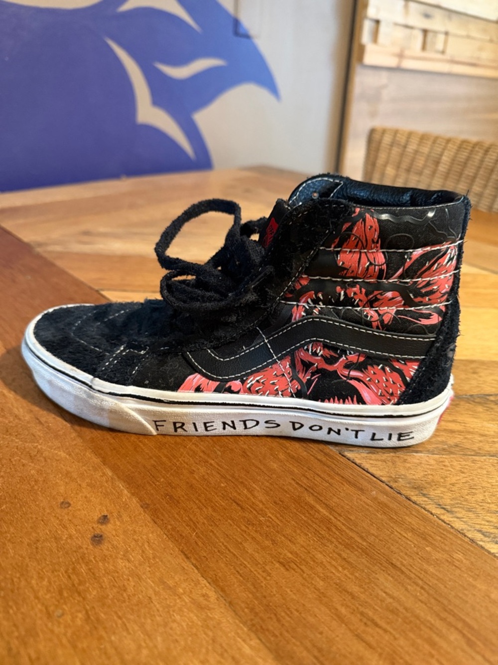 Vans Black and Red High-Top Sneakers